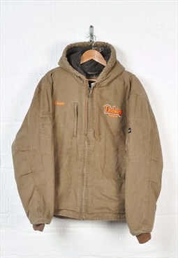Vintage Workwear Active Jacket Sherpa Lined Khaki Medium
