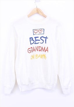 Vintage Tultex Best Grandma Sweatshirt White Spell Out Print