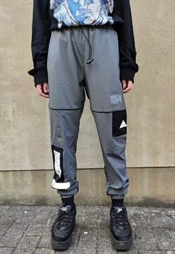 Cargo pocket joggers reflective beam utility overalls grey