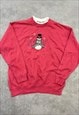 VINTAGE SWEATSHIRT EMBROIDERED SNOWMAN PATTERNED JUMPER