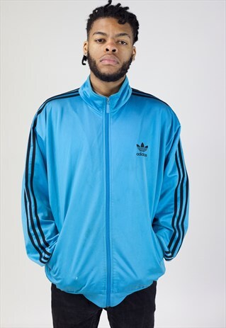 VINTAGE ADIDAS BLUE ZIP UP 90'S JACKET