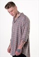 54 FLORAL FLANNEL CHECKED WASHED OVER SHIRT - MULTI
