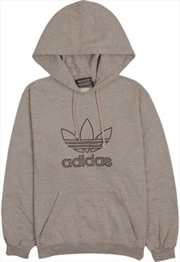 Adidas 90's Spellout Pullover Heavyweight Hoodie Large Grey