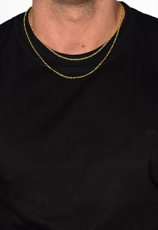 54 FLORAL DOUBLE LAYER NECKLACE CHAIN - GOLD