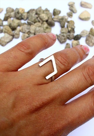 VIKING RUNE RING FOR STRENGTH IN STERLING SILVER
