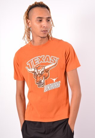VINTAGE TEXAS LONGHORNS T-SHIRT TOP ORANGE