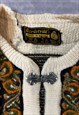 VINTAGE KNITTED CARDIGAN NORWEGIAN STYLE PATTERNED SWEATER
