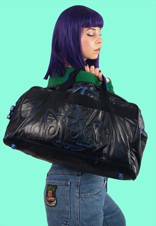 VINTAGE 80'S ADIDAS EMBOSSED TREFOIL LOGO GYM BAG