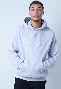 Champion embroidered hoodie in grey