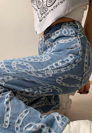CHAIN PRINTED JEANS