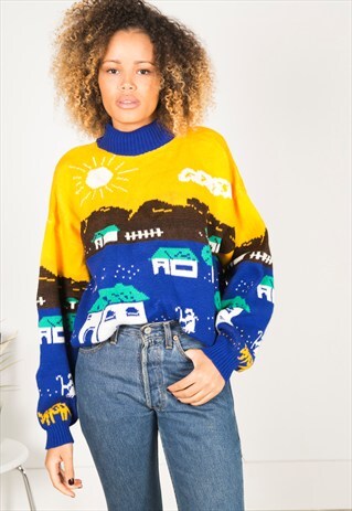 VINTAGE 80S CASUAL KNIT JUMPER / R517