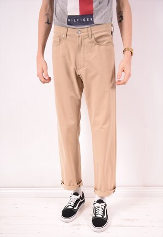 VERSACE MENS VINTAGE TROUSERS W33 L31 KHAKI