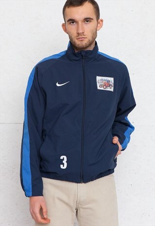 VINTAGE NAVY NIKE ZIP TRACK JACKET