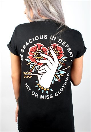 BE GRACIOUS IN DEFEAT BLACK T-SHIRT