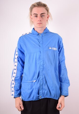 KAPPA MENS VINTAGE RAIN JACKET MEDIUM BLUE 90S