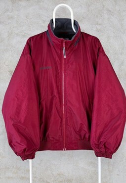 Vintage Columbia Red Bomber Jacket Fleece Lined Men's Medium