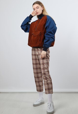 VINTAGE MEDIUM BROWN 1/2 ZIP SWEATSHIRT
