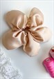 CREAM SATIN OVERSIZE FLOWER SCRUNCHIE