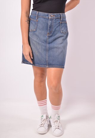 VINTAGE POLO RALPH LAUREN DENIM SKIRT BLUE