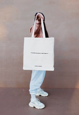 SLOGAN CANVAS "SHOPPING" TOTE