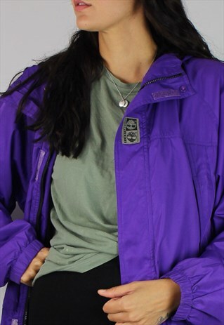 VINTAGE TIMBERLAND SHELL JACKET W RARE LOGO FRONT
