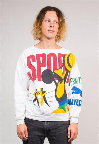 PUMA 90'S VINTAGE MULTICOLOUR SPORTS SWEATSHIRT