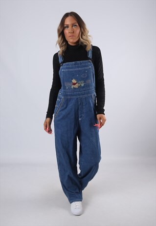 DENIM DUNGAREES WINNIE THE POOH VINTAGE UK 12 (EMDK)