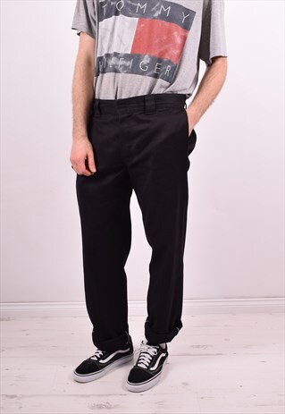 DICKIES MENS VINTAGE TROUSERS W36 L34 BLACK 90S