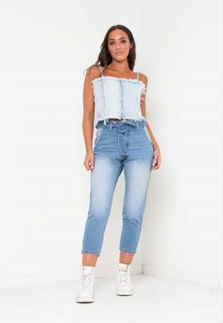 MIA PATCHWORK DENIM BODICE TOP