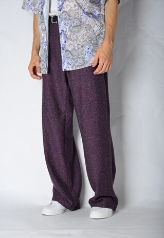 VINTAGE 90S UNISEX PURPLE WOOL BLEND PANTS