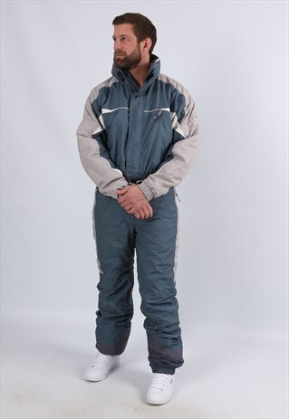 VINTAGE Y2K QUECHUA FULL SKI SUIT SNOW SPORTS UK M 40" (53Y)