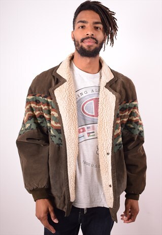 MENS VINTAGE JACKET LARGE KHAKI 90S
