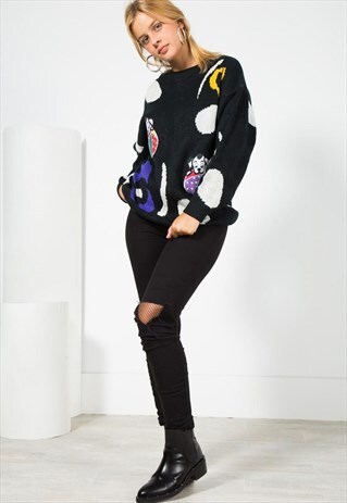 ON SALE VINTAGE 80S CLASSIC KNITWEAR JUMPER / S0079