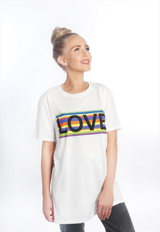 THE LOVE OVERSIZED RAINBOW SPRING SUMMER FESTIVAL T-SHIRT