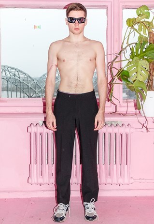 VINTAGE SKATER FIT CLASSIC TROUSERS IN BLACK