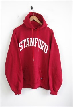 Vintage Russell Athletic Stanford College Red Hoodie XL