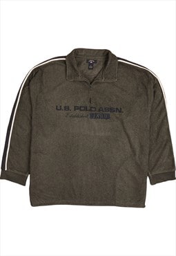 Vintage 90's U.S Polo Assn Fleece Jumper Quater Zip Spellout