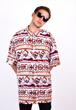 VINTAGE 90S ABSTRACT SHORT SLEEVE SHIRT