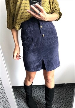Navy Blue Mini Retro Skirt 