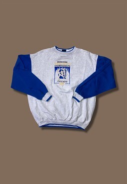 vintage embroidered ice skating chicago 1995 jumper