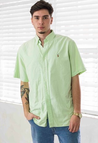 VINTAGE RALPH LAUREN SHIRT LOGO 90S L 10.3