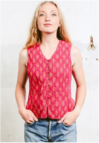 VINTAGE 70S QUILTED AFGHAN VEST