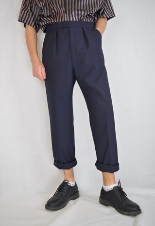 VINTAGE BLUE CLASSIC STRAIGHT TROUSERS