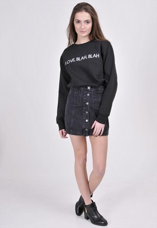 SALE - BLACK LOVE SWEATSHIRT - EMBROIDERED