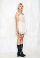 VINTAGE 80S CORSET MINI DRESS IN WHITE FAIRYCORE