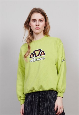 VINTAGE LIME GREEN 80'S ELLESSE SWEATER 3352