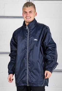 Vintage Umbro Jacket in Navy Windbreaker Rain Coat XXL