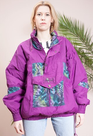 VINTAGE 90S COLOURFUL OVERSIZED SHELL JACKET