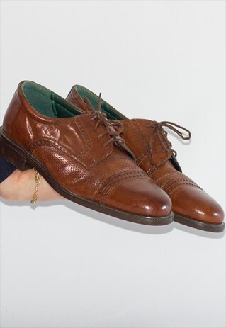 VINTAGE STYLE MOD TAN LEATHER BROGUES