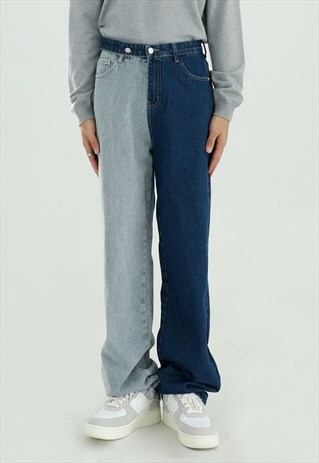 MEN'S CONTRAST COLOR BLOCK JEANS